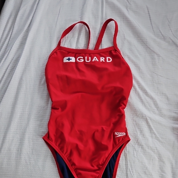 Speedo Red Guard Swimsuit - Picture 1 of 6